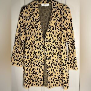 Leopard Print Open Front Cardigan